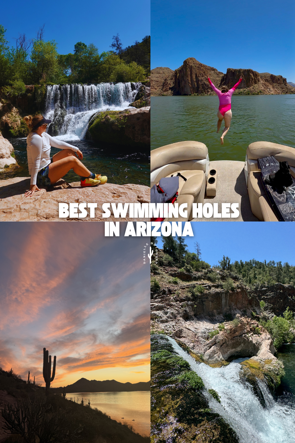 girl standing in water in sedona