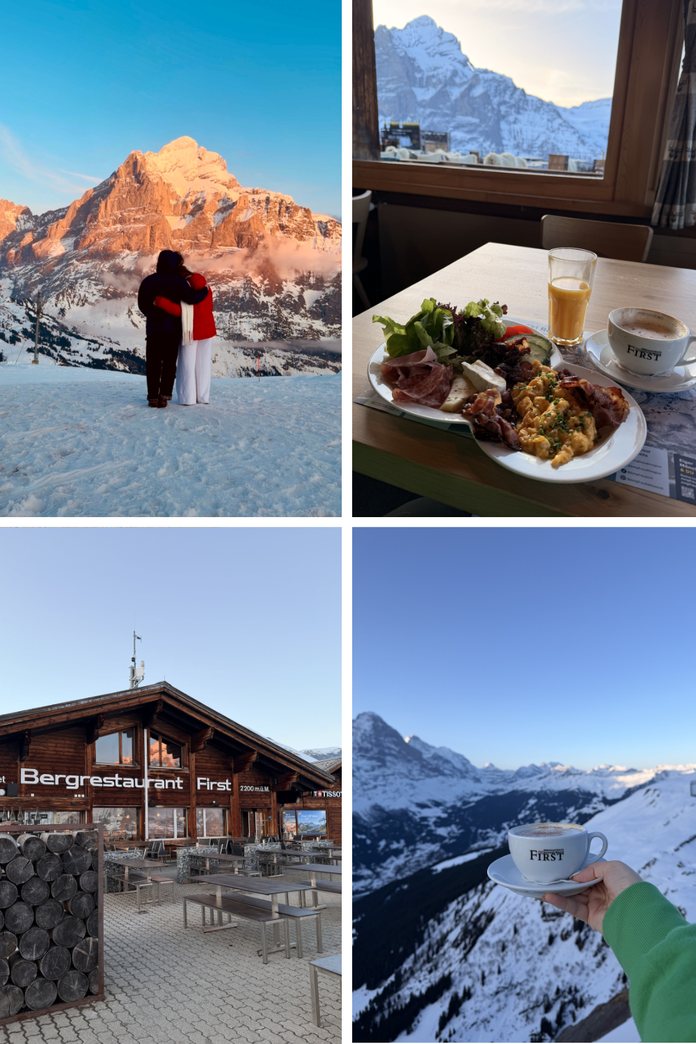 photos of a mountain top hotel above grindelwald