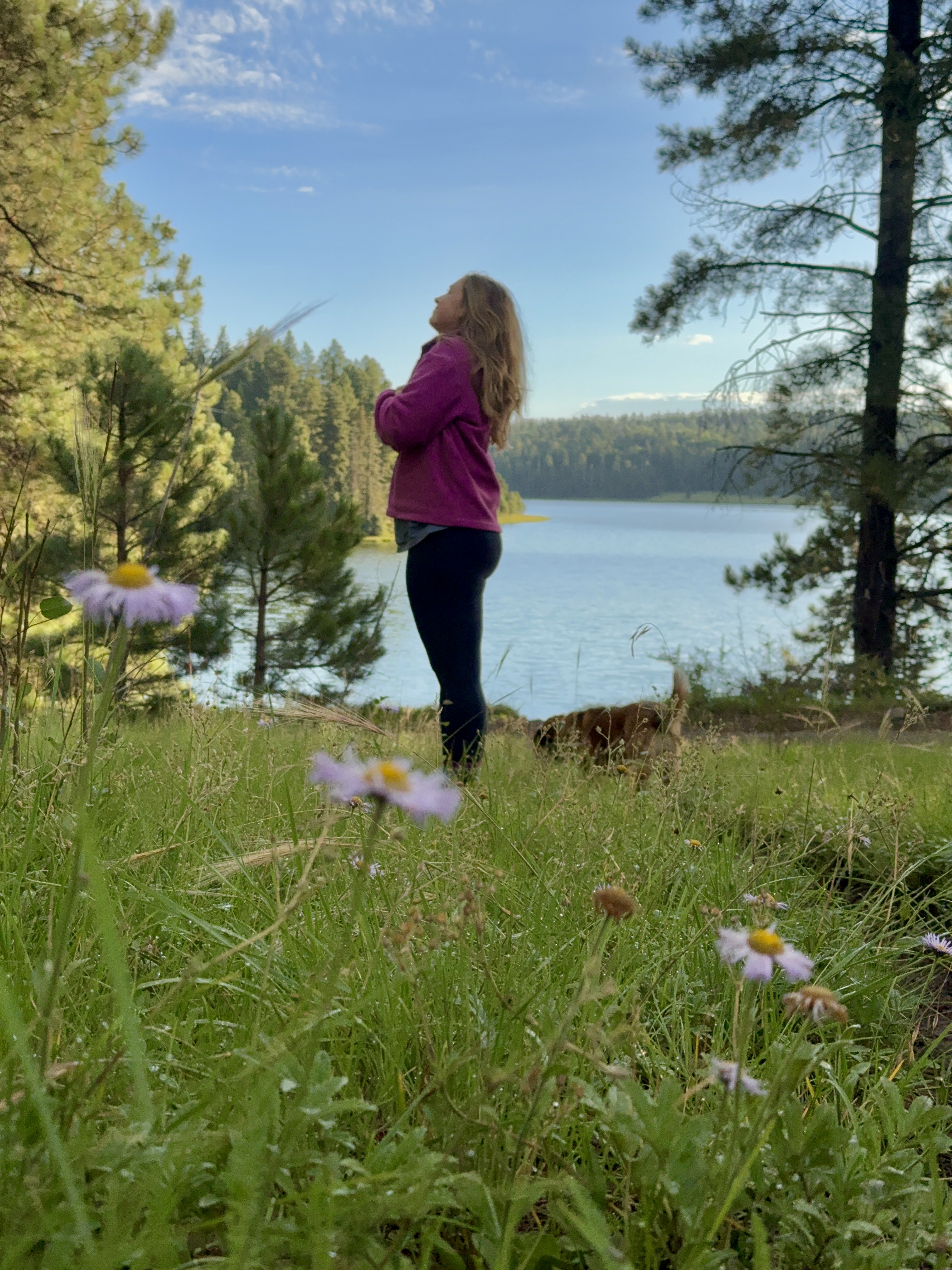 girl standig at reservation lake in arizona