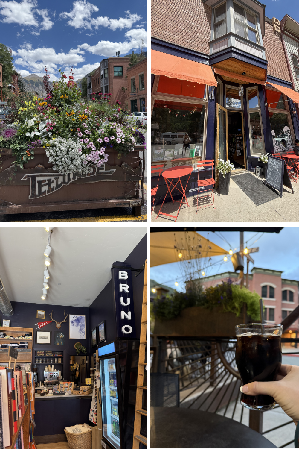 photos of the town of telluride including shops