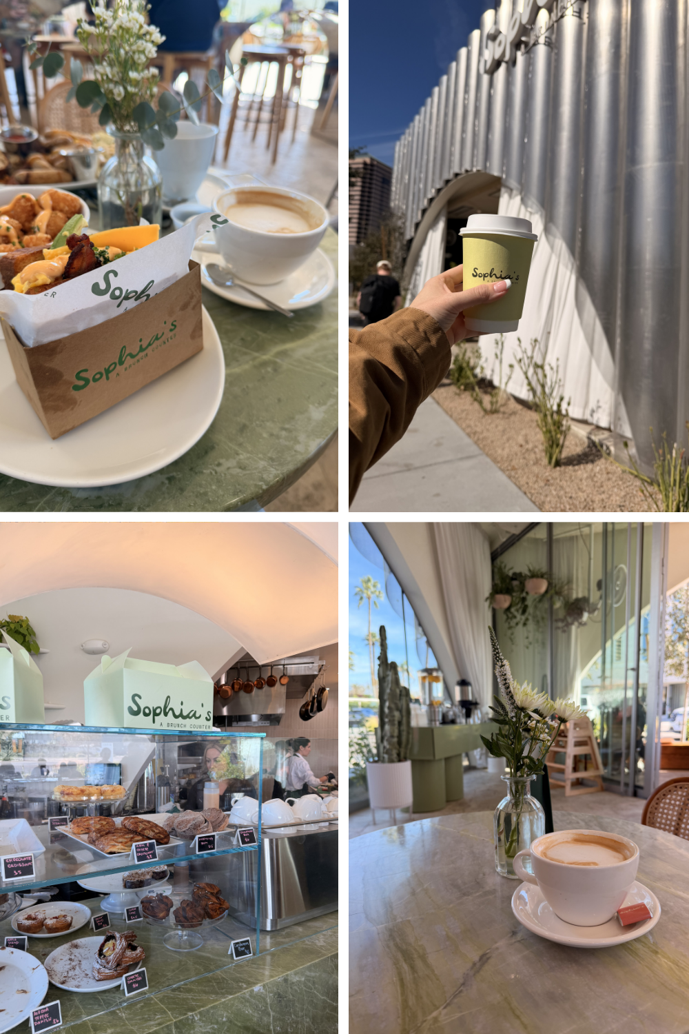 photos of a brunch and coffee spot in phoenix