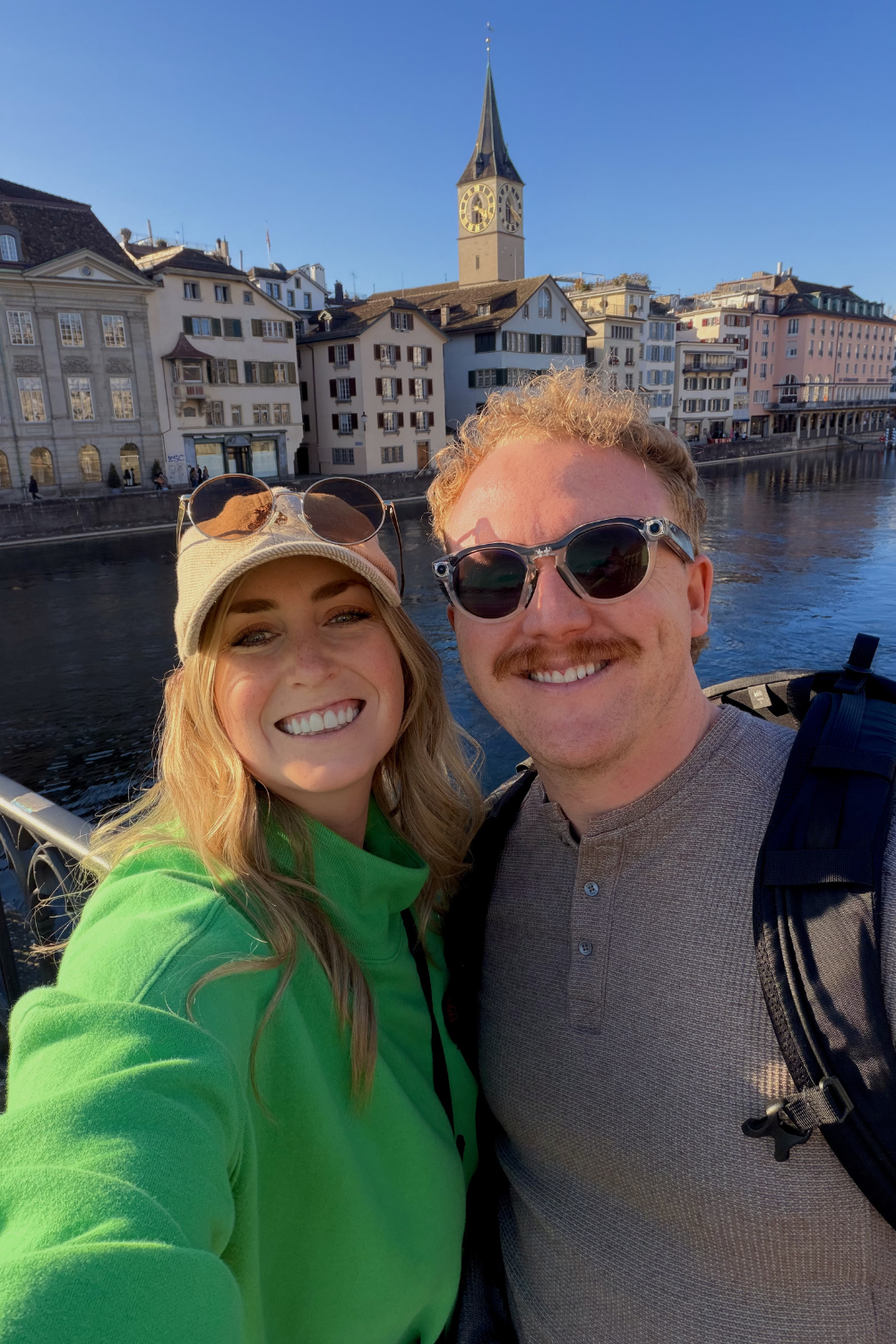 us in switzerland couple's selfie in zurich, switzerland